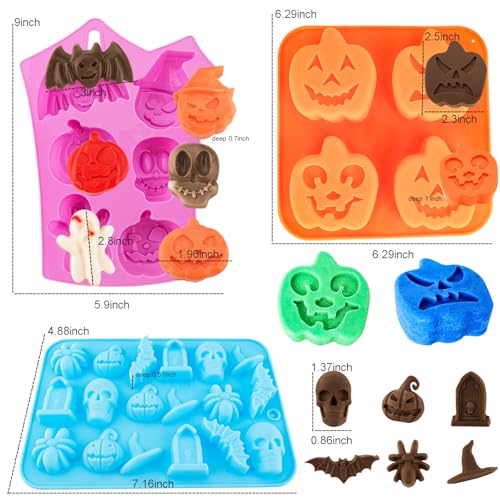 Halloween Silicone Baking Molds 5-Piece Set for Chocolate, Fondant & Candies