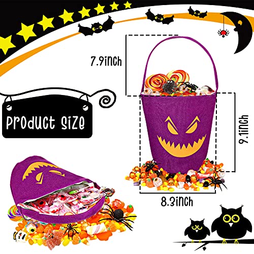 Halloween Trick or Treat Canvas Buckets - Scary Faces, 3 Pack