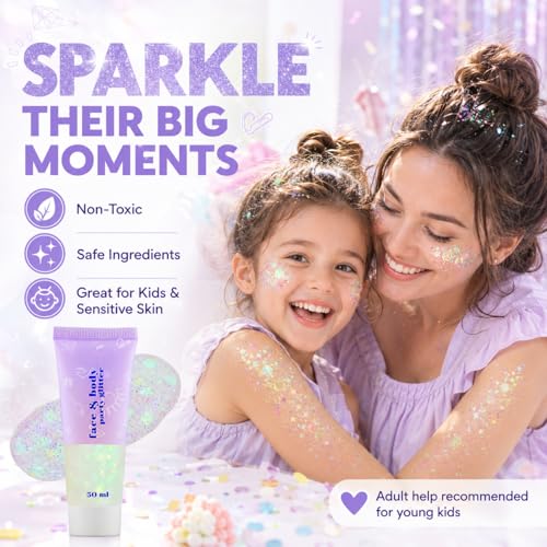 Clear White Body Glitter - Mermaid Face Glitter Gel for Festivals & Halloween