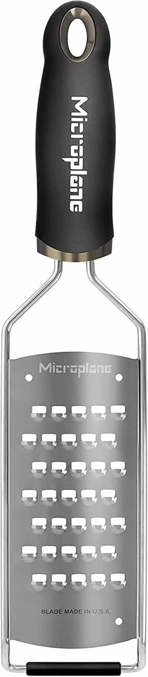 Microplane Gourmet Series Cheese Grater - Extra Coarse with Soft Touch Handle | Black