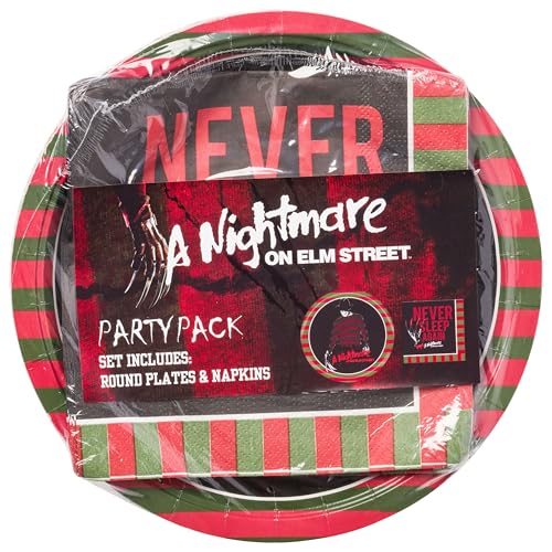 Freddy Krueger Party Plate and Napkin Set - 32 Pack Halloween Horror