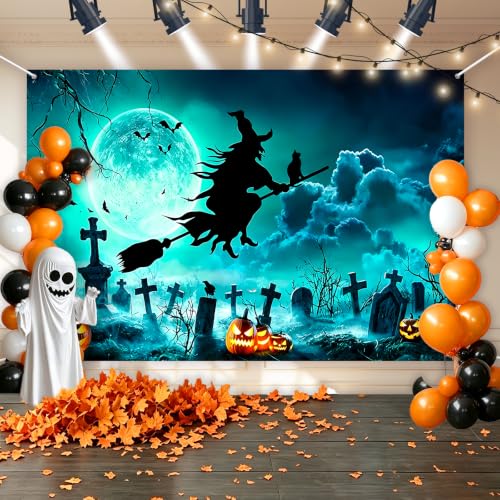 Halloween Birthday Backdrop - Witch Party Decoration Lel-115 - Happy Halloween Theme Banner