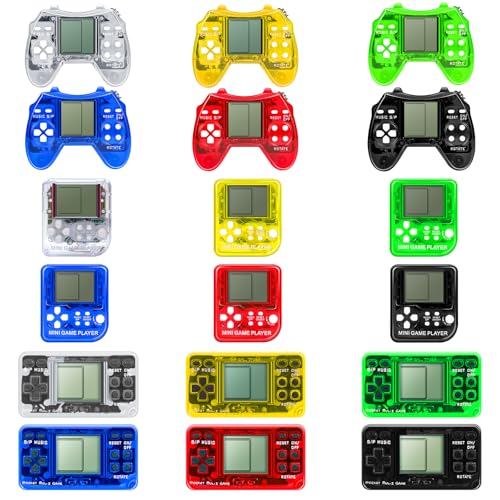 Video Game Keychain Set - 18 Retro Gaming Favors for Kids & Teens