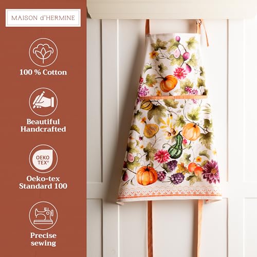 Maison d'Hermine Women's Aprons with Pocket - Pumpkin Garden Variation