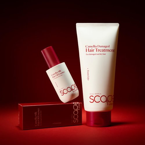 SCAPES UNTOLD BEAUTY Camellia Damaged Hair Treatment 320ml/10.82 fl.oz | Deep Repair Conditioner for Dry & Damaged Hair with Jeju Camellia Oil & Hydrolyzed Keratin | Protein-Enriched, Moisturizing