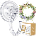 Clear Wreath Hangers for Front Door - 6 Pack Large Suction Hooks