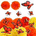 Dia de Los Muertos Decoration Set with Marigold Flowers & Monarch Butterflies