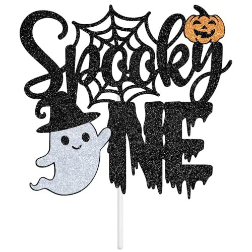 Halloween Baby First Birthday Cake Topper - Spooky Bat Glitter Decoration