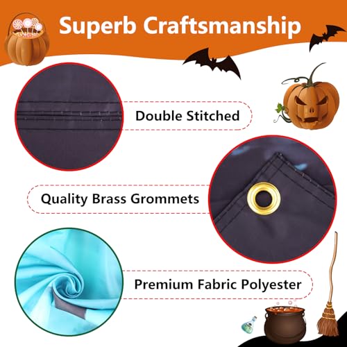 Halloween Door Cover Decorations 6x2.9 Ft Banner - Indoor Outdoor Festive Party