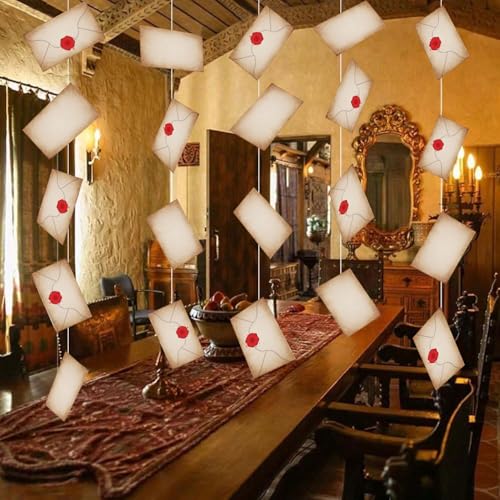 Wizarding School Acceptance Letter Banner Set with Magical Stickers – Flying Letter Party Decorations