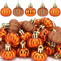 Fall Pumpkin Tree Ornaments Set - Mini Orange Decorations for Autumn & Halloween