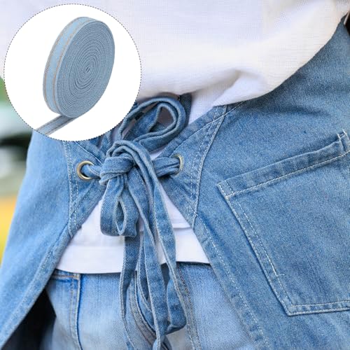 Denim Fabric Ribbon Sky Blue 3/8 Inch x 3 Yards for Sewing & Crafting