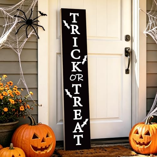Halloween Porch Sign Outdoor Wooden Decor 46.8 Inch Trick or Treat Welcome