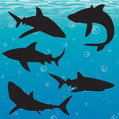 20 Shark Silhouette Wall Decor Cutouts for Under the Sea & Nautical Parties
