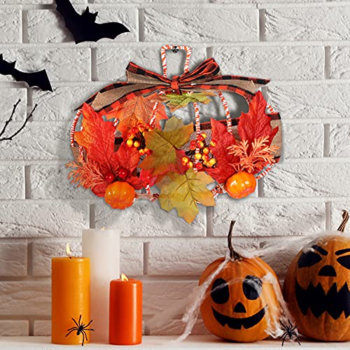 Fall Pumpkin Wreath Frames Set - Metal Wire Wreath Form for DIY Decor, 11.8 x 9.8 Inches, 4 Pack