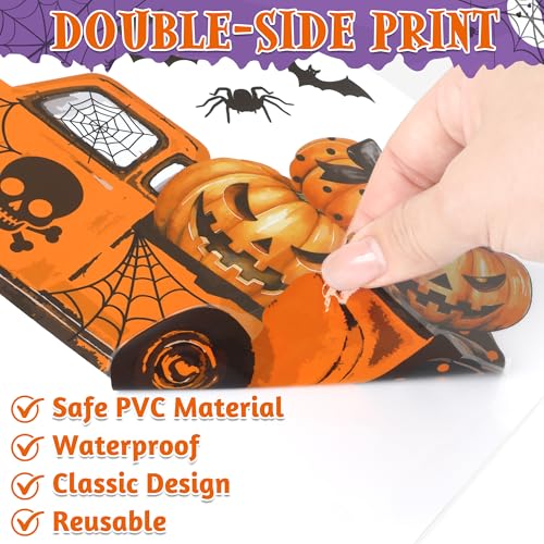 Halloween Pumpkin Window Clings - Spooky Ghost Bats Spiders Decals for Home & Party Decor, 9 Sheets