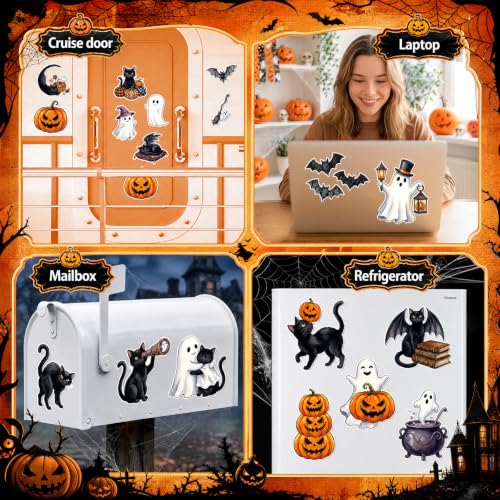 Halloween Garage Door Magnets Set - 20 Cute Ghost Black Cat Pumpkins Decorations