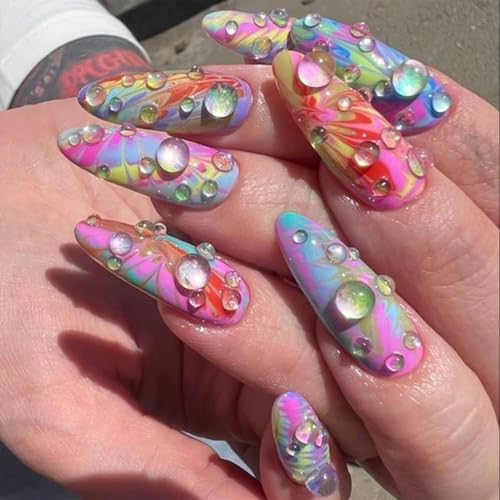 Self-Adhesive Water Droplets Face Gems - Festival Makeup Stickers, 3 Sheets - Clear & Dazzling, Variations of THIS listing