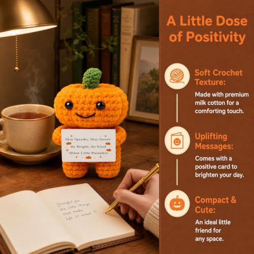 Mini Crochet Pumpkin Decor - Handmade Fall Halloween Thanksgiving Ornament