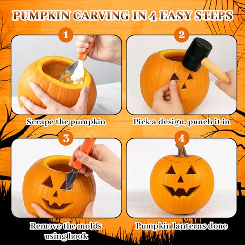 Pumpkin Carving Kit 24-Pieces Halloween Tools for Kids & Adults