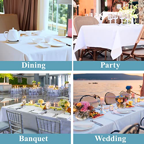White Rectangle Tablecloth 90x132 Inches for 6ft Tables - Pack of 6