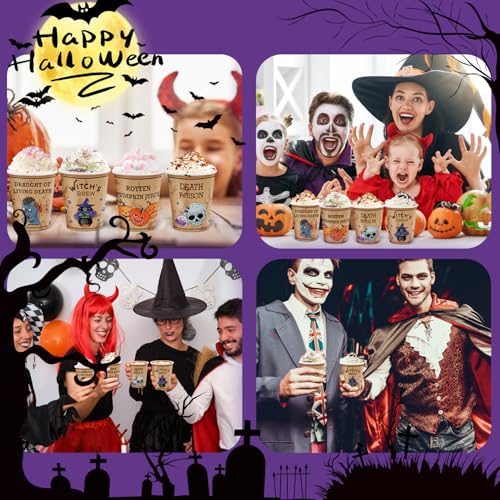 Halloween Disposable Paper Cups 48 Pack 9 oz Spooky Party Drinkware