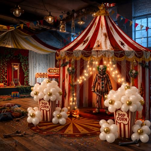 Halloween Circus Car Decorations Kit - Red White Trunk or Treat Scene