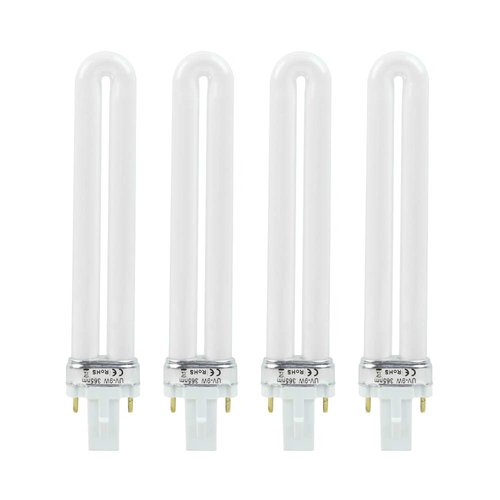 FLYPIG 4 pcs/Set Replacement UV-9W U-Shaped 365nm Light Bulb Lamp Bulb Tube for Nail Art Dryer UV Top Coat UV Builder Gel Lamp Light