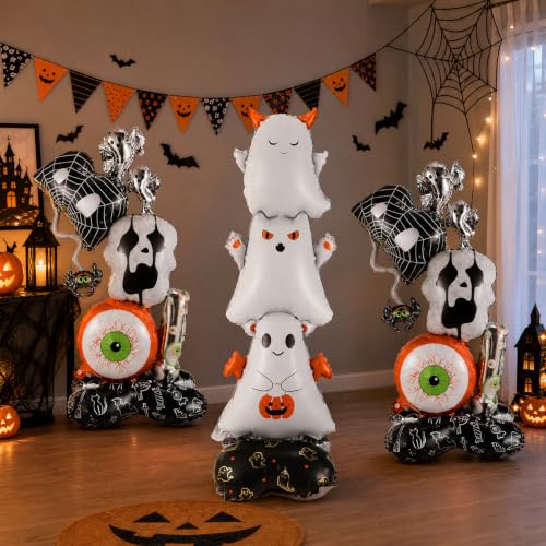 3pcs Halloween Ghost Foil Balloons - Spooky Party Decorations
