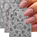 Stars Spider Web Halloween Nail Stickers - 3 Sheets Self-Adhesive Nail Art Decals