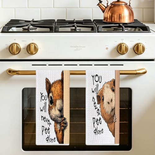 Funny Squirrel Guinea Pig Hand Towels - Multi 1502 - Cute Kitchen & Bathroom Decor