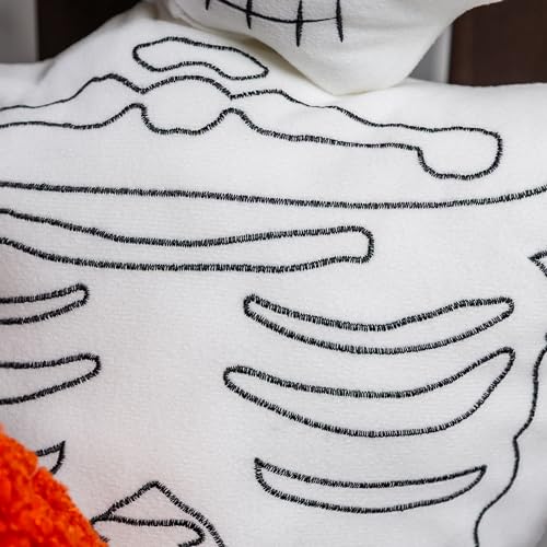 Life-Sized Skeleton Throw Pillow - Halloween Decor, 46 Inch Plush Skull Cushion