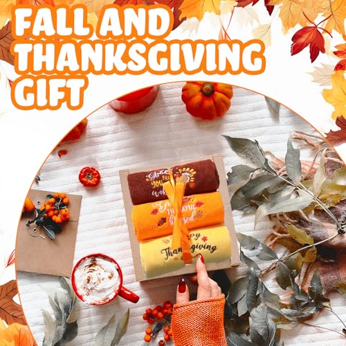 Halloween Hand Towels Set - Multicolor Embroidered Turkey - 3 Pieces, Autumn Decor