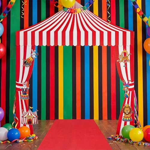 Carnival Theme Party Decorations Set - Circus Tent Entrance Banner & Accessories - Variation: Carnival Style