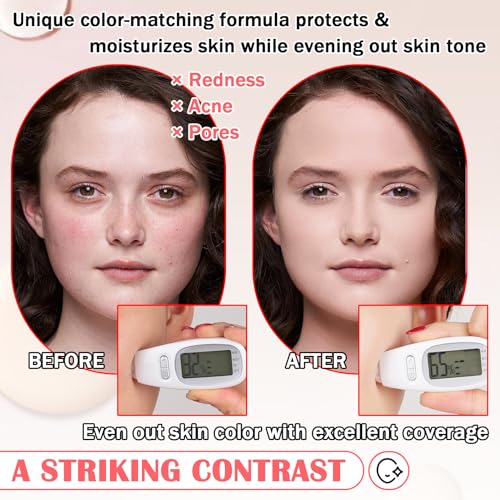 Color Changing Liquid Foundation & Concealer Set with Primer, Powder & Makeup Sponge - Variation A