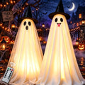Halloween Ghost String Lights 59x15 in Outdoor Indoor Decor with Remote & Timer - 2 Pack