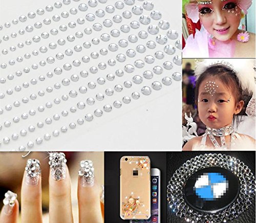 Purple Flatback Rhinestones Self-Adhesive Crystal Gems for Face Body Nails Makeup - 91 pcs