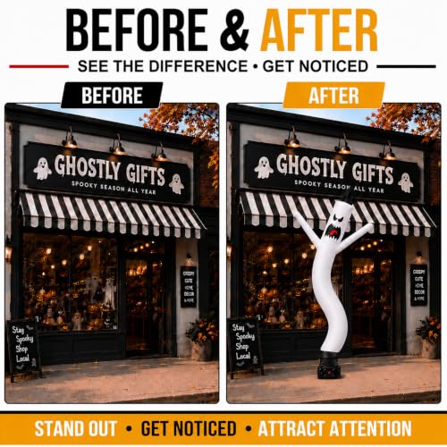 Ghost Inflatable Tube Man 10FT Wacky Wavy Dancing Guy for Outdoor Decoration - Variation of Ghost-10FT