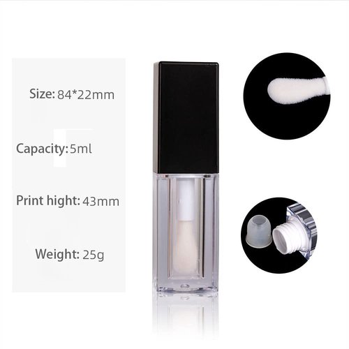 24pcs 5ml Empty white square lipgloss tubes bulk wholesale with big wand lipgloss containers…