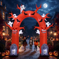 10FT Halloween Inflatable Archway with Dead Tree Ghost Tombstones LED Lights Yard Decor