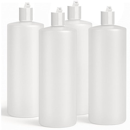 Bar5F Plastic Squeeze Bottles, 32oz, 4-Pack, FLip Cap, BPA-Free, for Shampoo, Cleaning, Pets