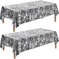 Stone Wall Tablecloth 54x108 Inch Medieval Castle Knight Themed Party Decorations - 2 Pack