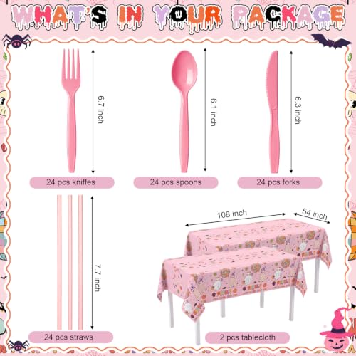 Pink Halloween Party Supplies Set - Ghouls Just Wanna Have Fun with Retro Disco Ghouls Variation