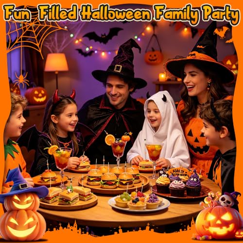Halloween Cocktail Picks Black & Orange Beaded Toothpicks - Spooky Party Decor