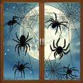 Large Halloween Spider Web Window Cling - 35x14 Inches, 2 Sheets, Style 3
