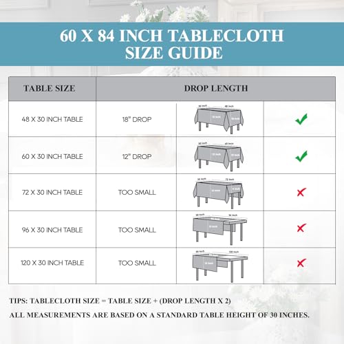 VidaFete Classic Series 1 Pack 60x84 Inch Black Rectangular Tablecloth - Perfect for Dining & Events