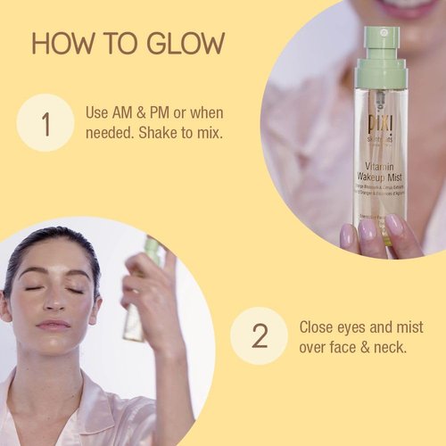 Pixi Vitamin-C Wakeup Mist - Refreshing Hydration Toner for Radiant Skin | 2.7 fl oz / 80ml
