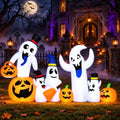 Halloween Inflatable Ghost Family with Pumpkin - 9.5 FT Outdoor Decorations - Ghost Pumpkin Family Variation