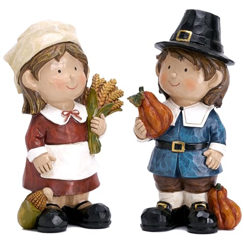 Large Fall Decorations Set of 2 Harvest Figurines for Home & Garden — Thanksgiving & Autumn Decor
