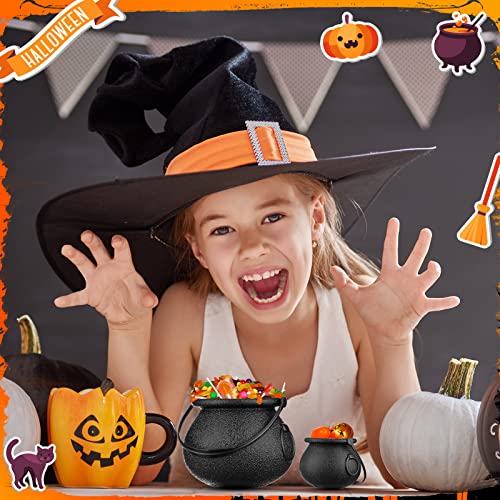 Mini Plastic Cauldrons for Party Favors, 30 Pcs Black & Green Decorations
